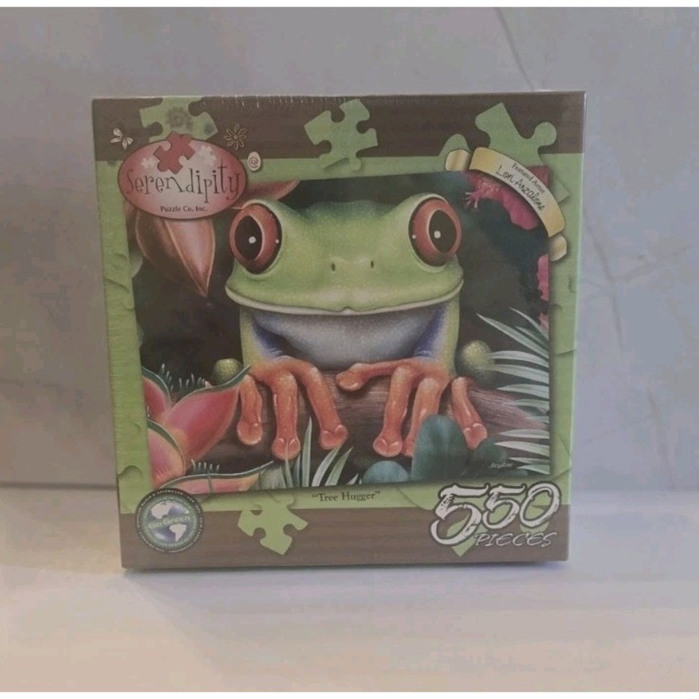 New Sealed Serendipity Tree Hugger 550 Piece Puzzle Measures 18"x24"